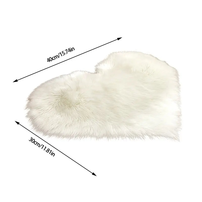 Small Heart Shaped Fluffy Rug